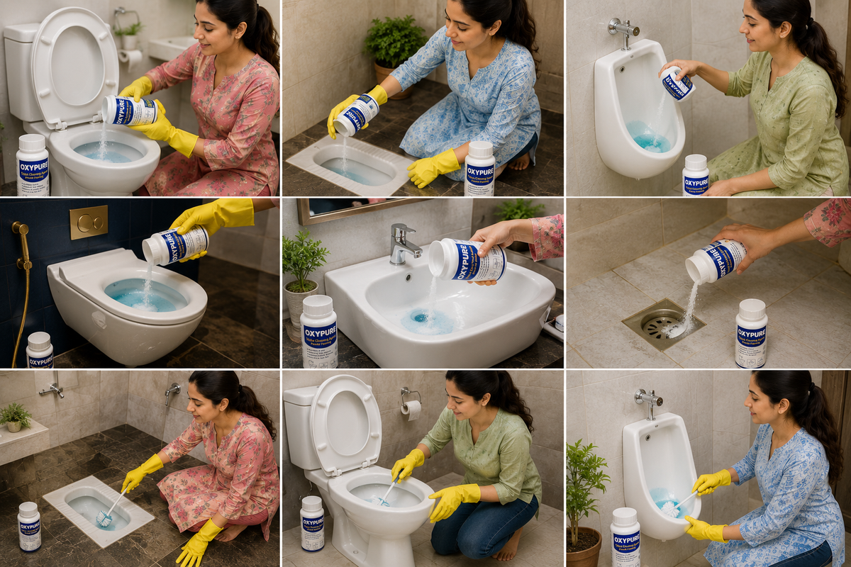 Toilet Cleaning Agent Powder, Foaming Toilet Cleaner - Pack of 2