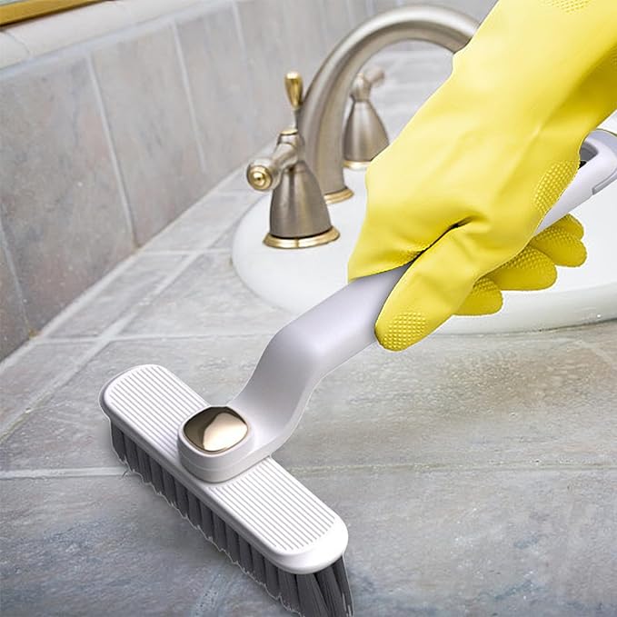 Multi-Function Rotating Crevice Cleaning Brush, 360 Degree Rotating Hard Bristle Crevice Cleaning Brushes, No Dead Corners Hard Bristle Brush for Cleaning Bathroom, Bathtub, Kitchen Tools