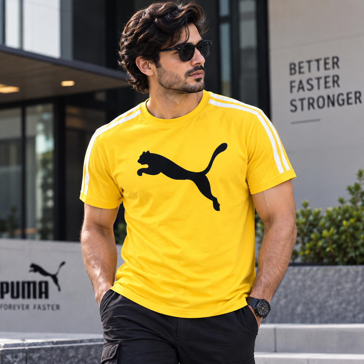 Regular Fit T-Shirt (Yellow, L)