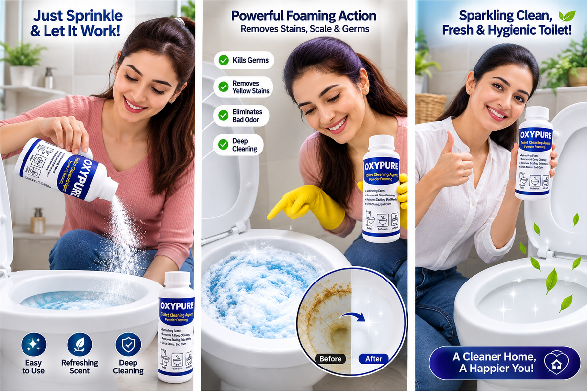 Toilet Cleaning Agent Powder, Foaming Toilet Cleaner - Pack of 2