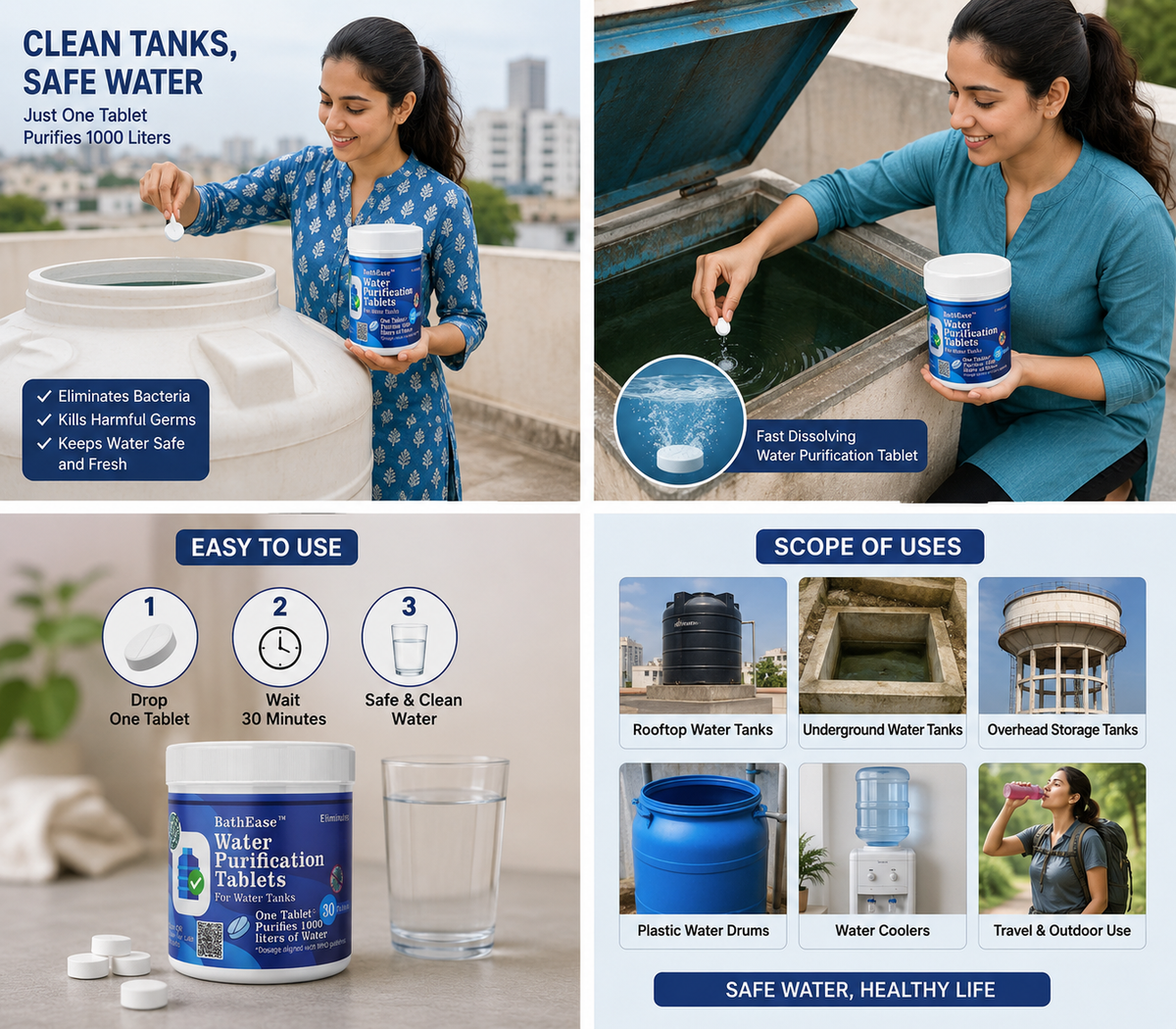 Chlorine Water Purification Tablets - 30 Tablet