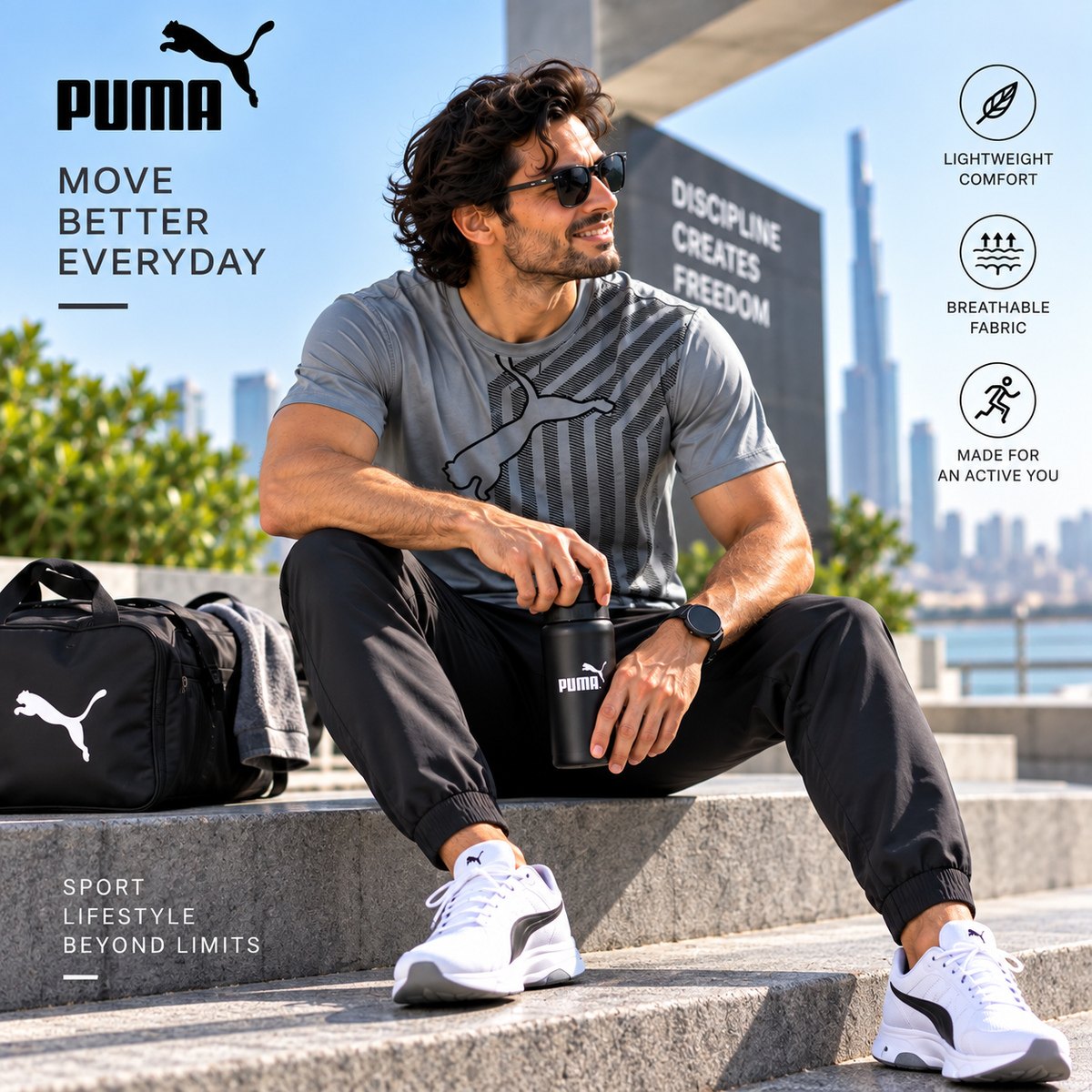 Men's Puma Trending T-Shirts (Grey, S)