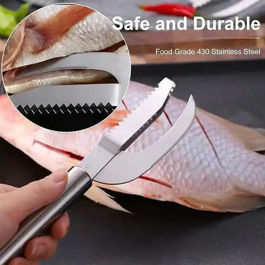 3-in-1 Stainless Steel Fish Scaler Remover Knife suitable for homes